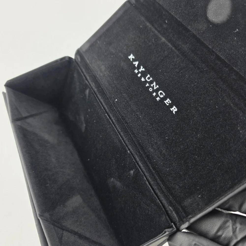 Kay Unger Eyewear Case Folding Hard Shell Black GOOD Travel Protective